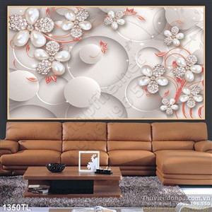 Tranh lụa 3D hoa kim cương dát vàng đẹp