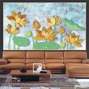 Tranh hoa Sen trang trí tường đẹp