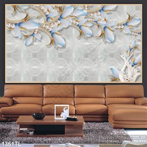 Tranh lụa 3D trang trí phòng khách hiện đại