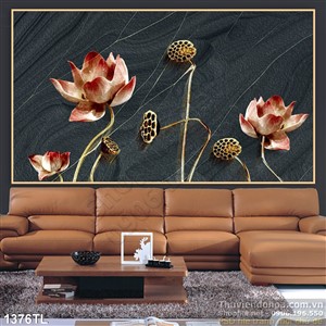 Tranh hoa Sen 3D trang trí tường