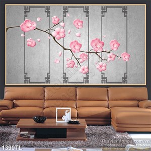 Tranh hoa đào trang trí treo tường