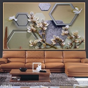 Tranh lụa 3D trang trí nội thất hiện đại