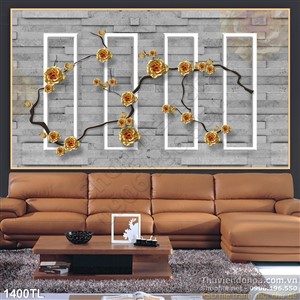 Tranh hoa hồng vàng trang trí phòng khách