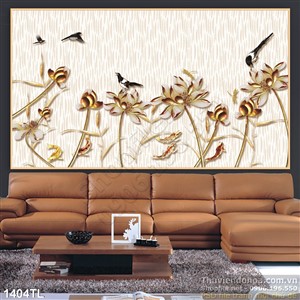 Tranh hoa Sen nghệ thuật trang trí tường