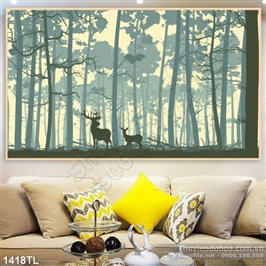 Tranh hươu nai trang trí tường phòng khách đẹp nhất