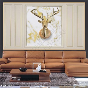 Tranh hươu nai trang trí treo tường đẹp