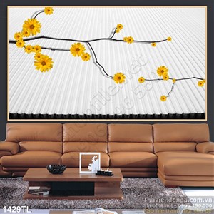 Tranh lụa hoa trang trí phòng khách