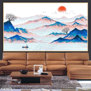 Tranh màu nước trang trí phòng khách