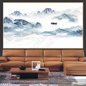 Tranh thư pháp non nước đẹp