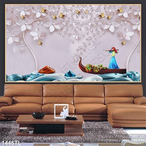 Tranh lụa 3D trang trí tường hiện đại