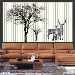Tranh hươu nai nghệ thuật đẹp