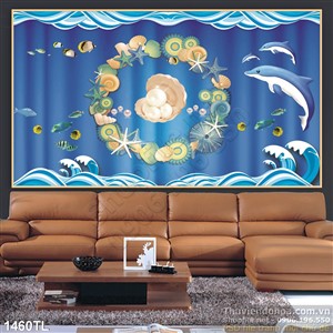 Tranh cá heo trang trí phòng trẻ em