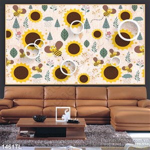 Tranh hoa hướng dương trang trí dán tường
