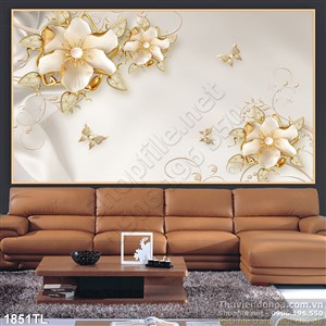 Tranh lụa hoa trang trí tường đẹp
