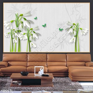 Tranh hoa trang trí dán tường mới nhất