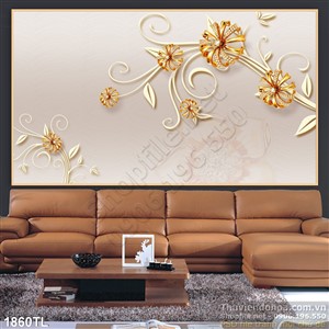 Tranh hoa 3D trang trí dán tường đẹp nhất