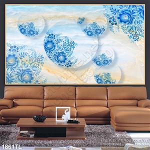 Tranh hoa 3D trang trí phòng khách