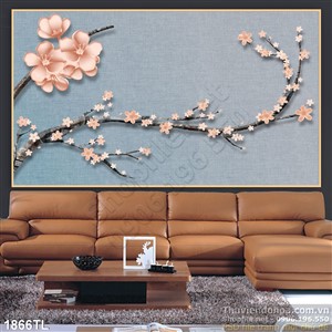 Tranh hoa mai 3D trang trí treo tường