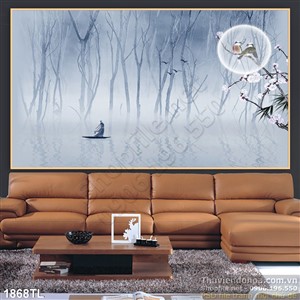 Tranh hoa trang trí dán tường đẹp