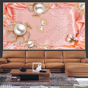 Tranh lụa 3D hoa kim cương ngọc trai mới nhất