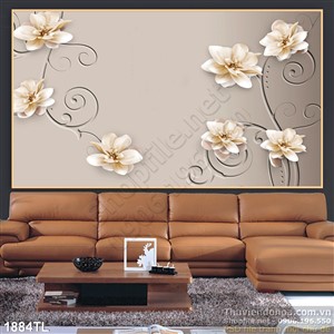 Tranh hoa 3D trang trí tường mới nhất