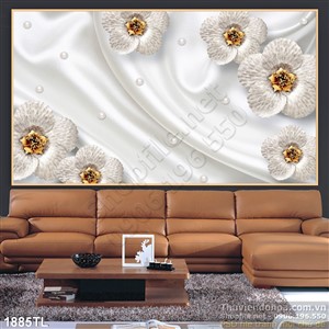 Tranh lụa 3D hoa Mai và ngọc trai mới nhất