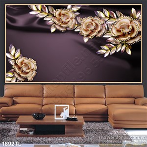 Tranh hoa hồng vàng trang trí tường đẹp
