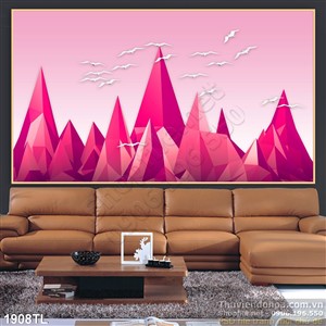 Tranh 3D núi nghệ thuật trang đẹp