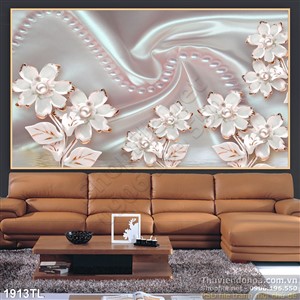 Tranh lụa hoa trang trí tường đẹp
