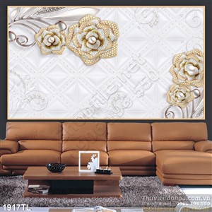 Tranh giả ngọc hoa hồng vàng