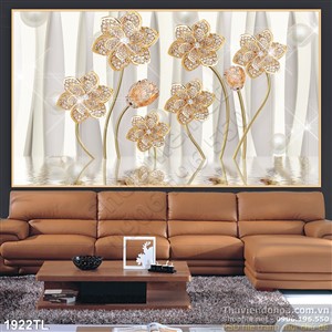 Tranh 3D hoa kim cương trang trí tường hiện đại đẹp