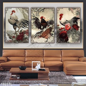 Tranh gà phong thủy trang trí treo tường