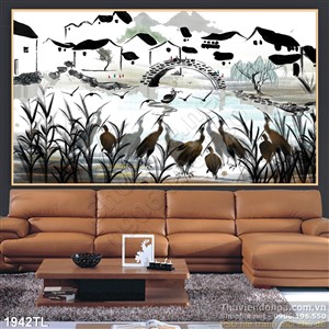 Tranh thư pháp hiện đại trang trí tường