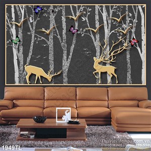 Tranh hươu nai decor tường  đẹp nhất