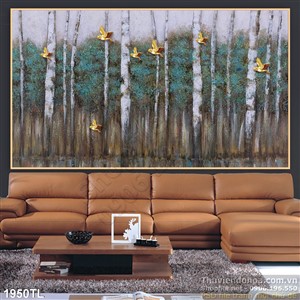Tranh sơn dầu nghệ thuật cây và chim