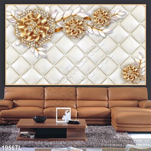 Tranh 3D hoa hồng vàng cổ điển đẹp nhất