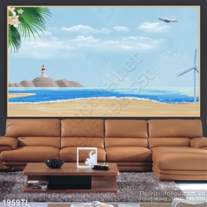 Tranh hải đăng dán tường trang trí dán tường đẹp