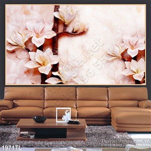 Tranh 3D điêu khắc hoa mộc lan đẹp nhất