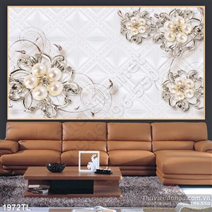 Tranh 3D hoa kim cương trang trí phòng ngủ