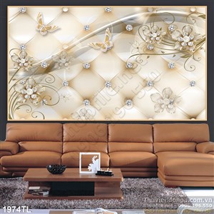 Tranh lụa 3D cổ điển treo tường phòng khách