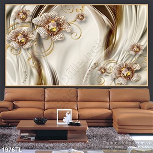 Tranh lụa 3D hoa mai bằng vàng mới nhất hiện nay