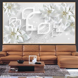 Tranh 3D hoa điêu khắc đẹp trang trí phòng ngủ
