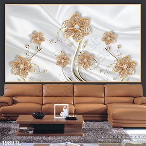 Tranh lụa 3D hoa Mai vàng kim cương mới nhất hiện nay