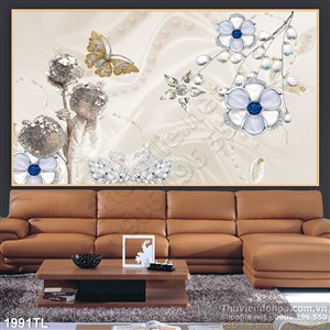 Tranh hoa nền giả ngọc in gạch đẹp nhất
