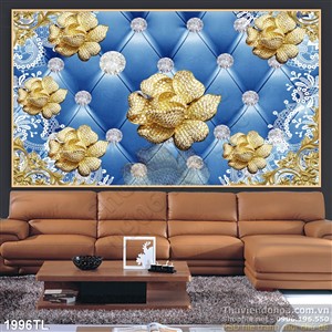 Tranh hoa hồng bằng vàng nền cổ điển đẹp nhất