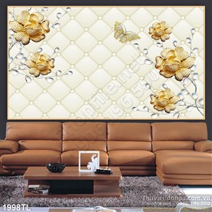 Tranh hoa hồng vàng trang trí dán tường đẹp nhất