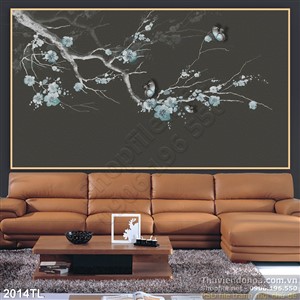 Tranh hoa đào nghệ thuật trang trí tường