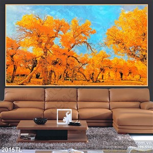 Tranh sơn dầu rừng phong treo tường