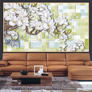 Tranh điêu khắc hoa Sứ trang trí treo tường đẹp