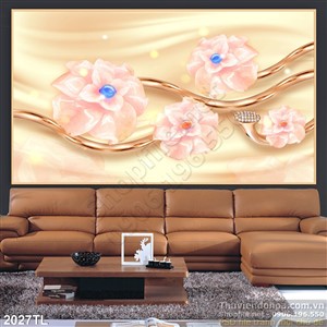 Tranh lụa hoa ngọc trai trang trí tường